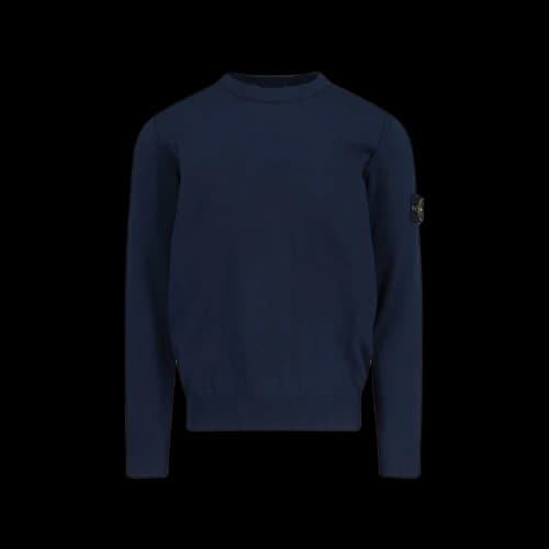 Stone Island Logo Crew Neck Sweater Navy