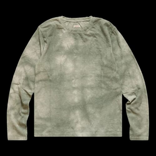 Kapital Tenjiku Uneven Dip Dye Crulon Long-Sleeve Tee 'Khaki'