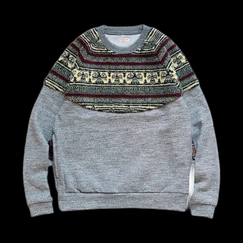 Kapital TOP Fleece x Birds Eye Fleece Nordic sweatshirt 'Charcoal'