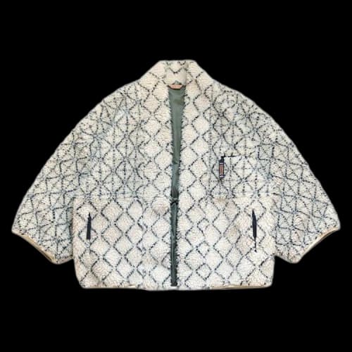 Kapital Do-Gi Sashiko BOA Fleece Kesa Jacket 'Ecru'