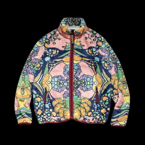 Kapital Goodman Flower Pattern Fleece Zip Blouson 'Navy'