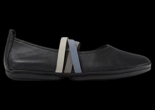 Camper Twins Ballerina Flat Black Blue Grey (Women's)