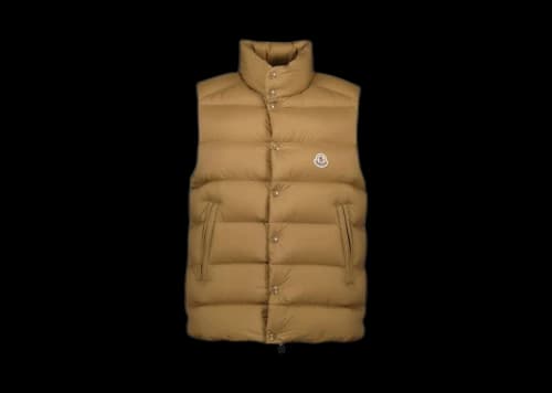 Moncler Tibb Zip-Up Padded Vest Beige