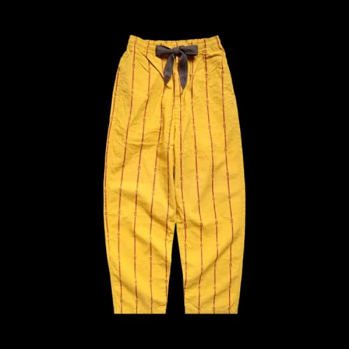 Kapital Cotton Linen Siam Stripe Easy Pants 'Yellow'