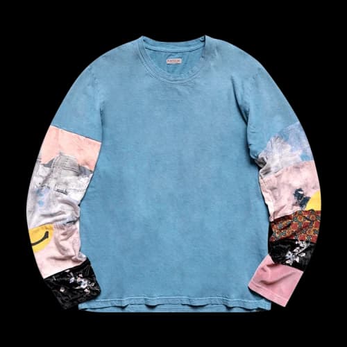Kapital Tianzhu Hippie Ron Long-Sleeve Tee 'Blue'