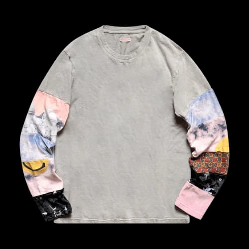 Kapital Tianzhu Hippie Ron Long-Sleeve Tee 'Gray'