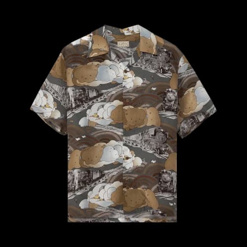 Kapital Silk Rayon Ciberin Pick Train PT Aloha Shirt 'Grey'