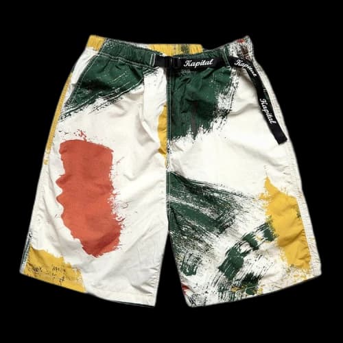 Kapital Fast-Dry Taffeta Brush Camo Easy Shorts 'Ecru'