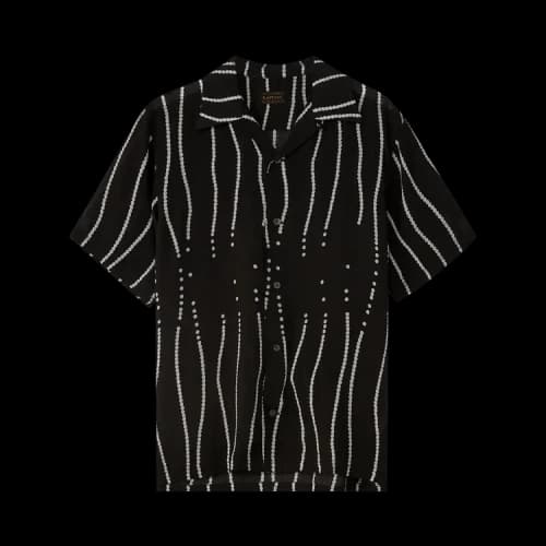 Kapital Silk Rayon Pearl Drunk Stripe Aloha Shirt 'Black'