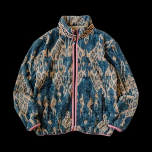 Kapital Java Kasuri Fleece Zip Blouson 'Navy'