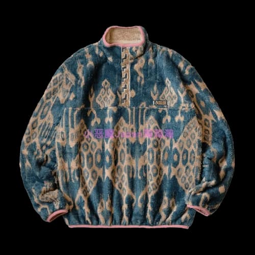 Kapital Java Kasuri Fleece Pullover 'Navy'