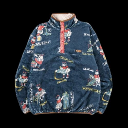 Kapital Kountry Calendar Fleece Pullover 'Navy'
