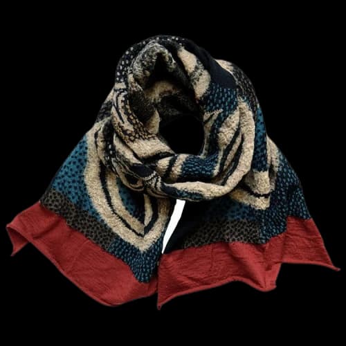 Kapital Fulling Wool Happy Scarf Ainu Five-Rings 'Red'