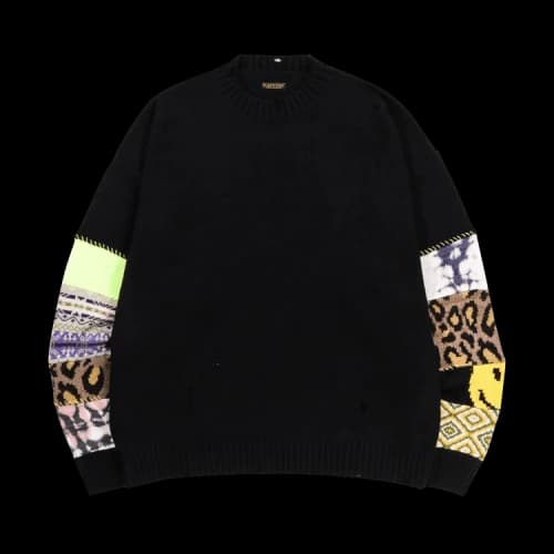 Kapital 5G Knit Hippie Sleeve Crew Sweater 'Black'