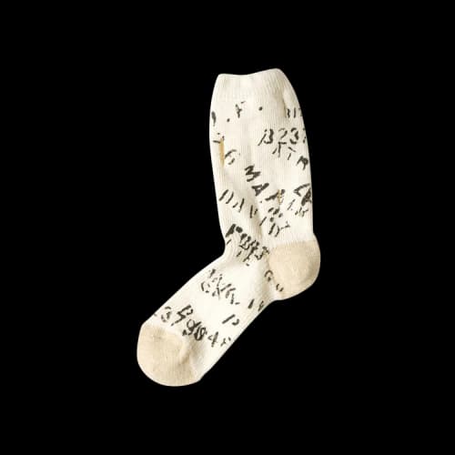 Kapital 96 Yarns Army Graffiti Hole-Punched Socks 'White'