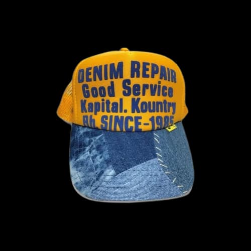 Kapital Denim Repair Service Denim Re-Construct Trucker Cap 'Gold'