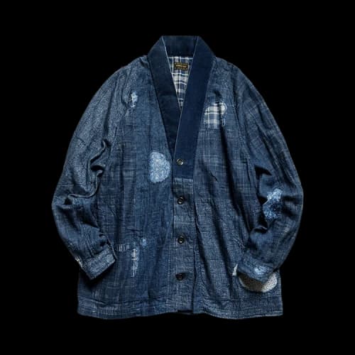 Kapital Patchwork Nora-Dot Tiger Juddbhan Shirt 'Indigo'