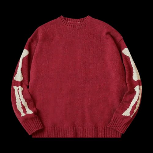 Kapital 5G Wool Bone Crew Sweater 'Red'
