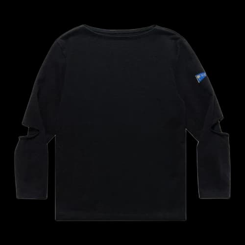 Kapital Elbow Rip Boatneck Long-Sleeve T-Shirt 'Black'