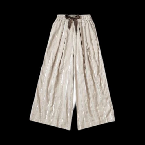 Kapital Linen Glitter Phillies Stripe Rude Baggy Pants 'Ecru'