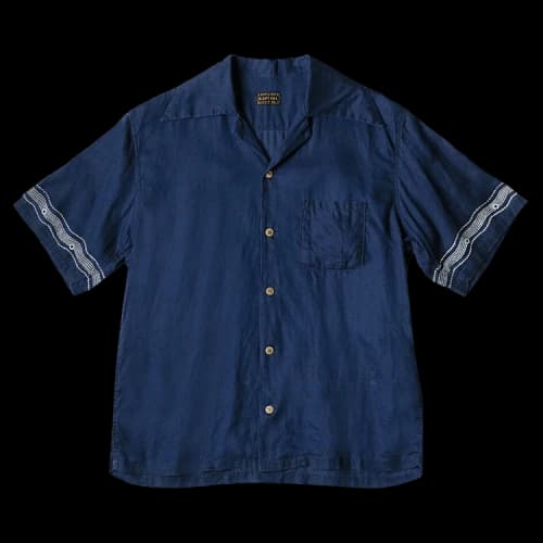 Kapital Soufflemon Wrangle Collar Aloha Shirt 'Indigo'
