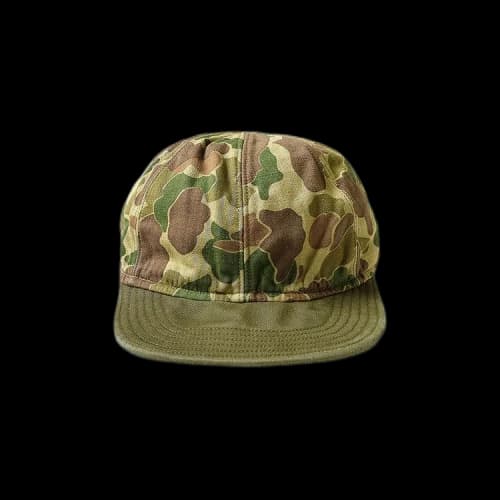 Kapital Hunter-Camo Herringbone Military Cap 'Khaki'