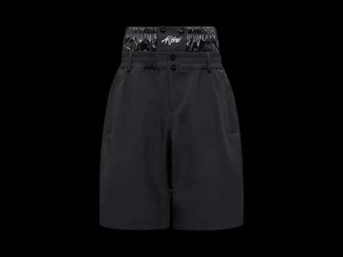 Moncler x A$AP Rocky Logo Print Shorts Black