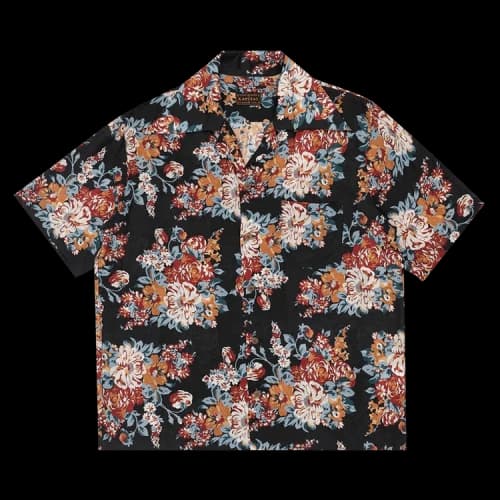 Kapital Silk Rayon Champetre Maria Wrangle Collar Aloha Shirt 'Black'