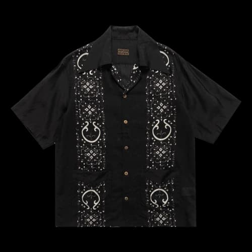 Kapital Silk Rayon Havananaja Drizzle Cuba Shirt 'Black'
