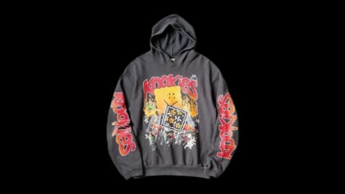 Kapital SWT Knit Buster Peckish Rainbowy Hoodie Ink Black