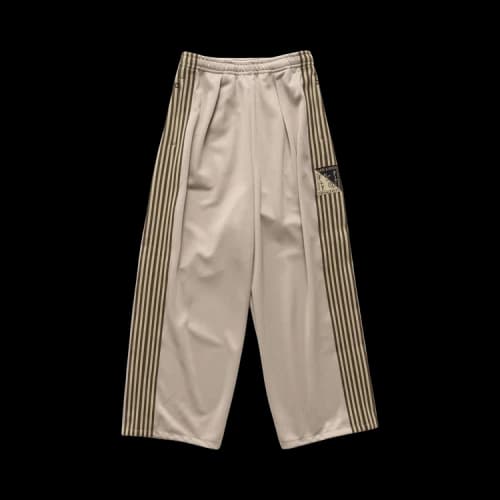 Kapital Smooth Jersey Stantman & Woman Baggy Track Pants (Banner Stripe) 'Beige'