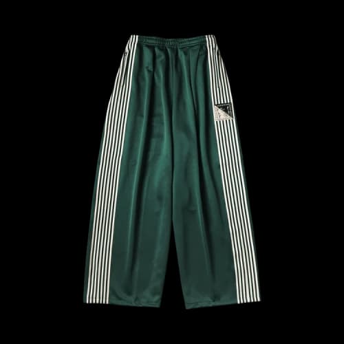 Kapital Smooth Jersey Stantman & Woman Baggy Track Pants (Banner Stripe) 'Green'