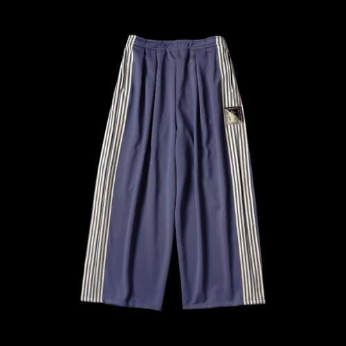 Kapital Smooth Jersey Stantman & Woman Super Baggy Track Pants (Banner Stripe) 'Purple'