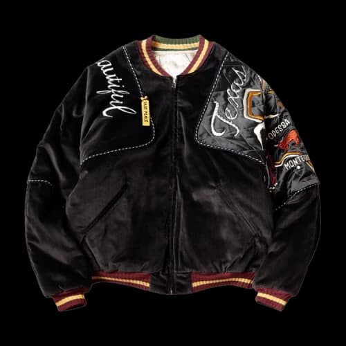 Kapital Velveteen Sham Bomber Jacket 'Black'