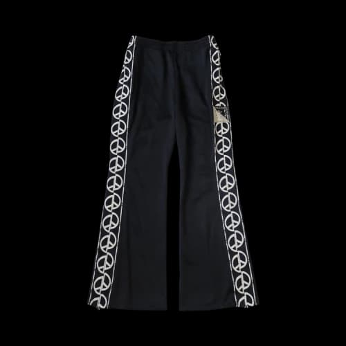 Kapital Smooth Jersey TH.D.D. Track Pants (Peace Sign) 'Black'