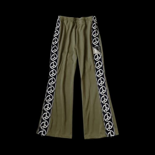 Kapital Smooth Jersey TH.D.D. Track Pants (Peace Sign) 'Khaki'