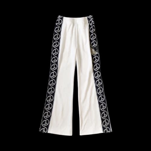 Kapital Smooth Jersey TH.D.D. Track Pants (Peace Sign) 'White'