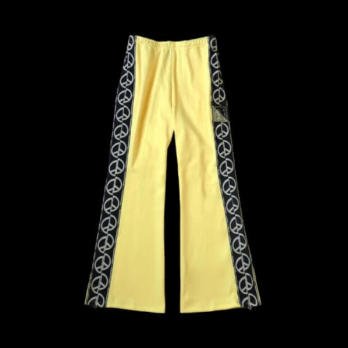 Kapital Smooth Jersey TH.D.D. Track Pants (Peace Sign) 'Yellow'