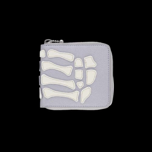 Kapital Thumb Up Bone Hand Zip Wallet 'Silver'