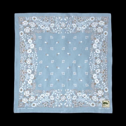 Kapital Fastcolor Selvedge Bandana (Churchill Garden) 'Sax'