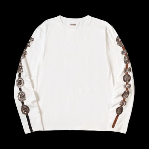 Kapital Jersey Long-Sleeve T (Concho Belt Sleeve) 'White'