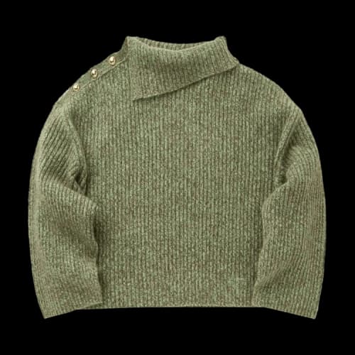 GANNI Melange Brushed Mohair Oversized Sweater 'Nile'