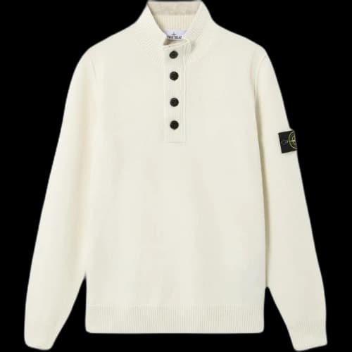 Stone Island Half Zip Up Knitwear Ivory