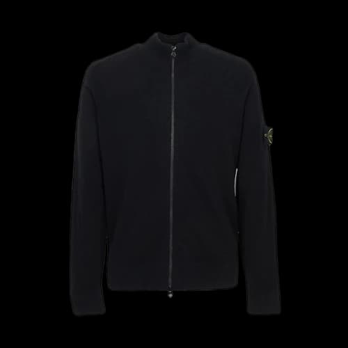 Stone Island Zip Up Cardigan Black