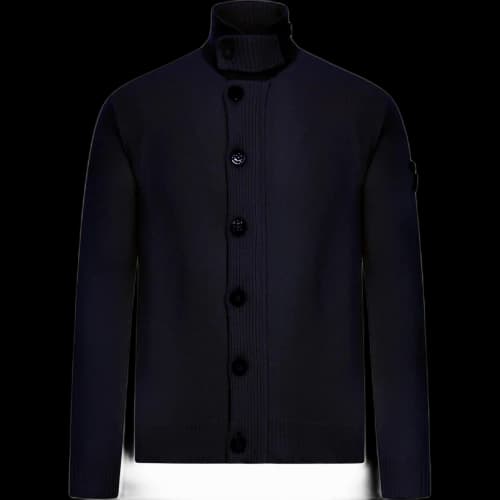 Stone Island Zip Up Cardigan Navy