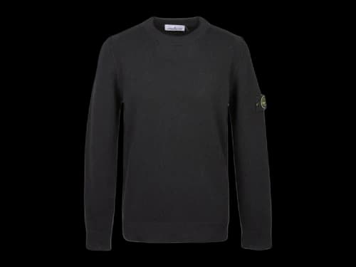 Stone Island Lambswool Crewneck Sweater Black