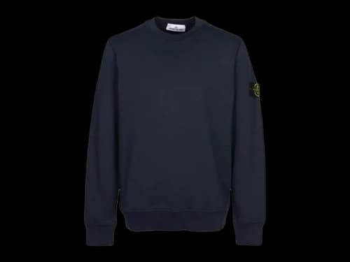Stone Island Organic Cotton Fleece Crewneck Navy