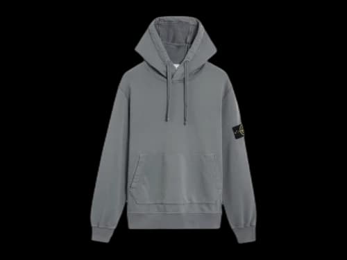 Stone Island 6100062 Organic Cotton Fleece Hoodie Grey