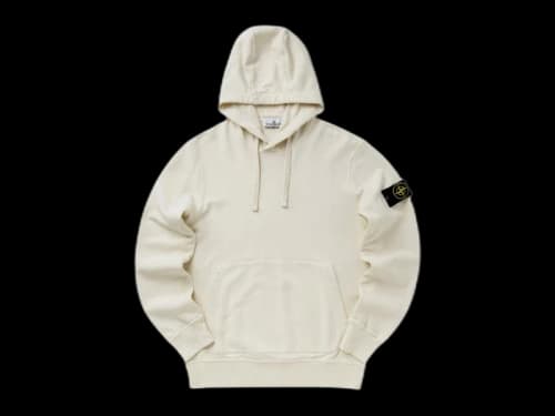 Stone Island 6100062 Organic Cotton Fleece Hoodie Ivory