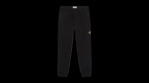 Stone Island 6200010 Organic Cotton Fleece Slim Fit Joggers Black